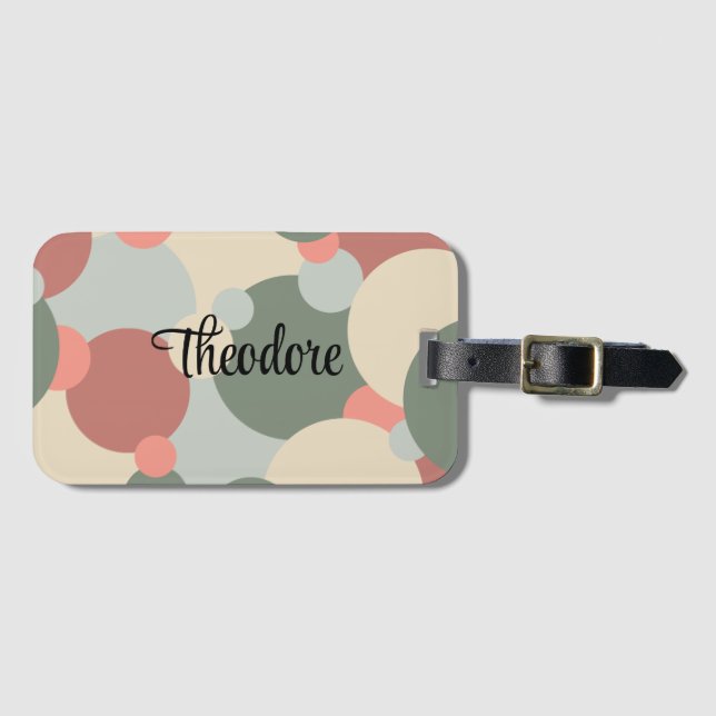 Personalisierte rot-grüne Moleküle Gepäckmarke Gepäckanhänger (Vorderseite (Horizontal))