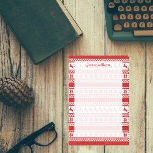 Personalisierte Rot- und Weißnadengänge Post-it Klebezettel