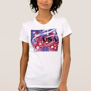Personalisierte Rot-, Weiß- und Blautöne T-Shirt