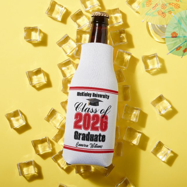 Personalisierte rote Abschlussfeier der Klasse 202 Flaschenkühler (In Situ Sommer)