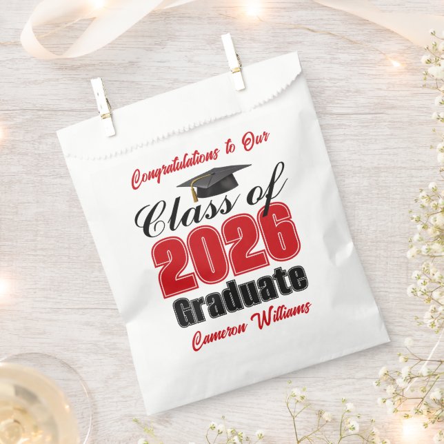 Personalisierte rote Abschlussfeier der Klasse 202 Geschenktütchen (Ausgeschnitten)