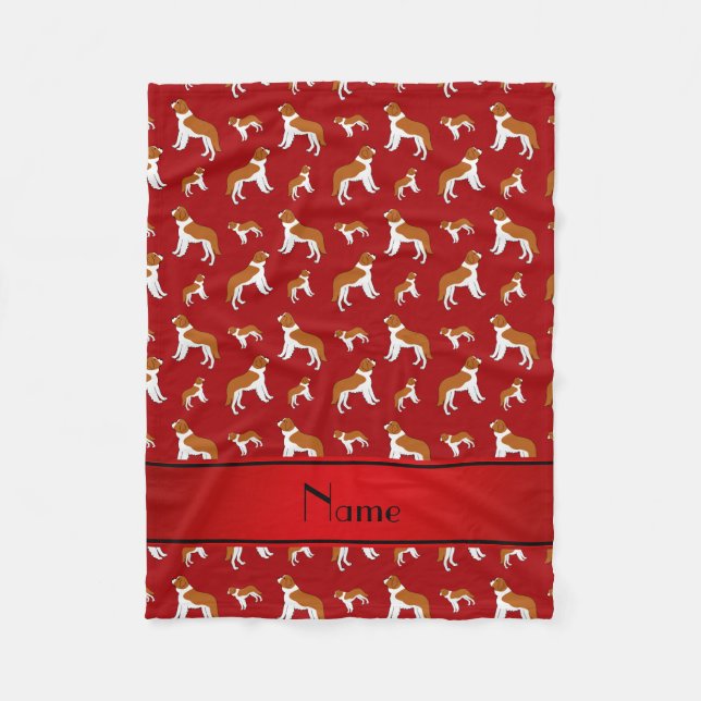 Personalisierte rote Bernhardiner-Namenshunde Fleecedecke (Vorderseite)