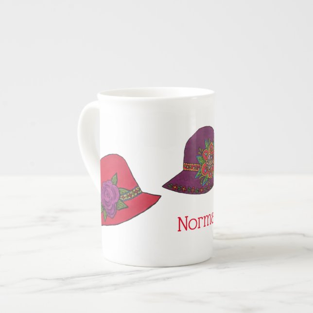 Personalisierte rote besonders anzufertigen prozellantasse (Vorderseite Links)