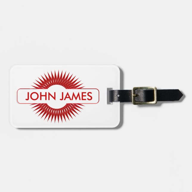 Personalisierte Rote Blase Gepäckanhänger (Vorderseite horizontal)