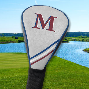 Personalisierte rote blaue Streifen für Monogramm Golf Headcover