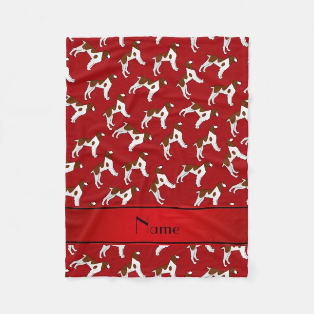 Personalisierte rote Bretagnespanielnamenshunde Fleecedecke (Vorderseite)