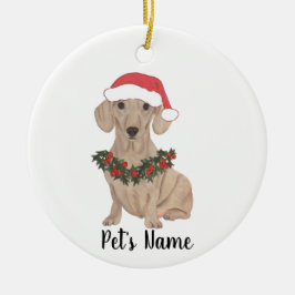 Personalisierte Rote Dackel Weihnachten Keramik Ornament