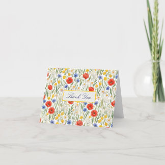 Personalisierte rote gelbe blaue Wildblumen Danke