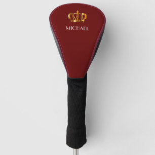 Personalisierte Rote Goldkrone Golf Headcover