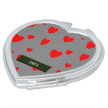 Personalisierte rote Herzen und Streifen