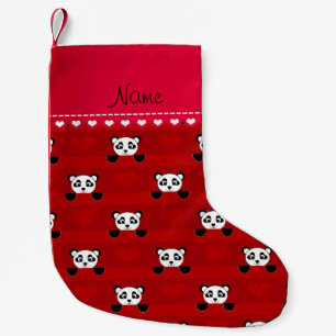 Personalisierte rote Herznamensstreifen des roten Kleiner Weihnachtsstrumpf