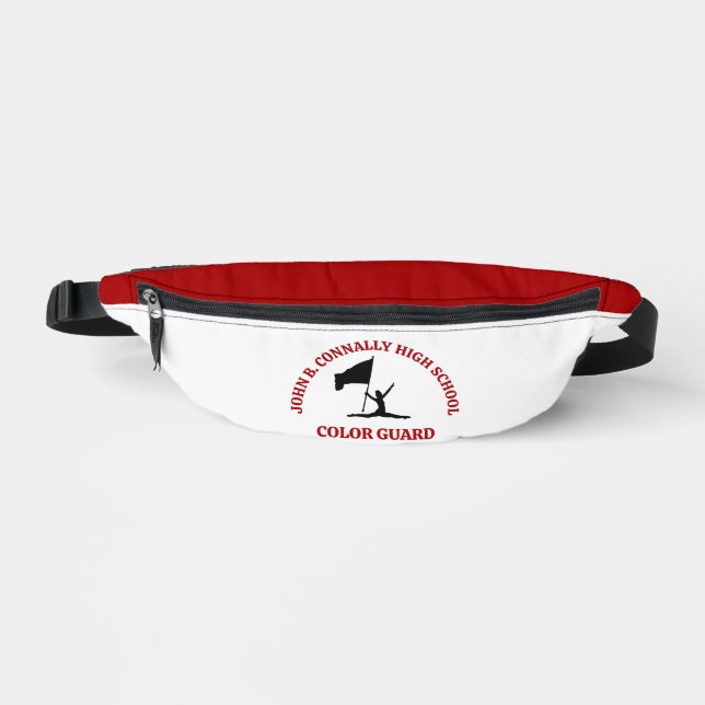 Personalisierte rote High School Color Guard Bauchtasche (Vorderseite)