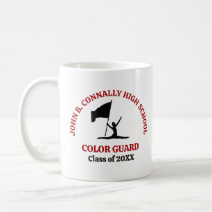Personalisierte rote High School Color Guard Kaffeetasse