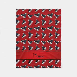 Personalisierte rote Hockey-NamensSkate Fleecedecke