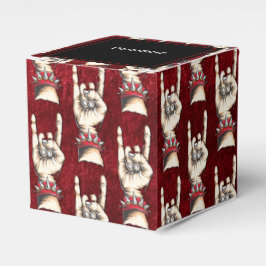 Personalisierte rote Hörner auf Geschenkschachtel