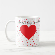 Personalisierte rote Kaffee-Tasse Herz Valentines