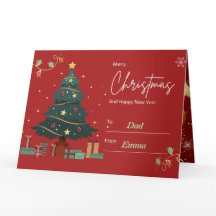 "Personalisierte rote Karte für das neue Jahr"