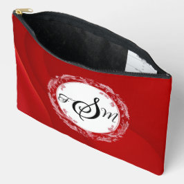 Personalisierte rote Kosmetiktasche Zubehörtasche