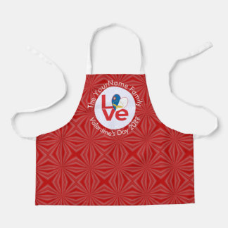 Personalisierte rote LIEBE der Azoren Schürze