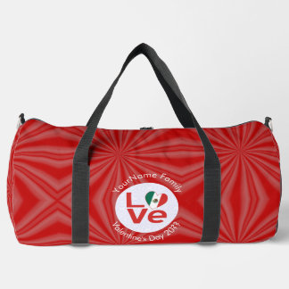Personalisierte Rote LIEBE Duffle Bag