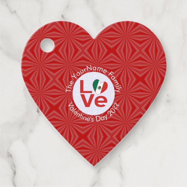 Personalisierte Rote LIEBE Geschenkanhänger (Vorderseite)