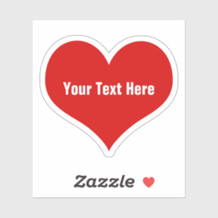 Personalisierte Rote Liebe Herz Vinyl Sticker