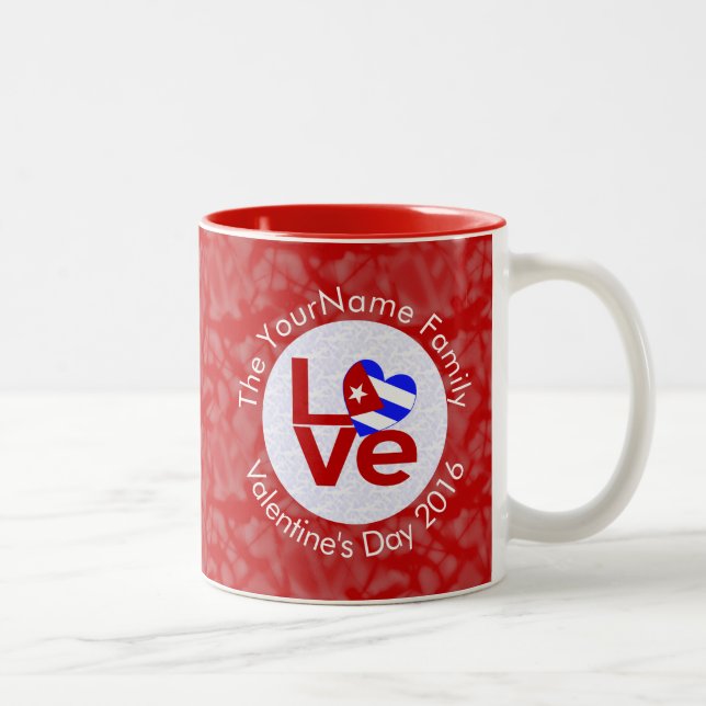 Personalisierte Rote LIEBE Zweifarbige Tasse (Rechts)