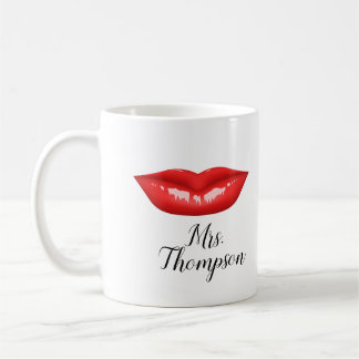 Personalisierte Rote Lippen Elegante Kaffee Tasse