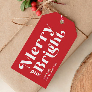 Personalisierte rote moderne fröhliche und helle G Geschenkanhänger