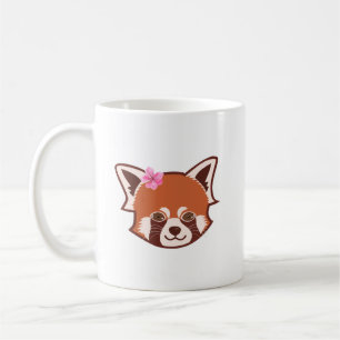 Personalisierte Rote Panda Monogram-Tasse Kaffeetasse