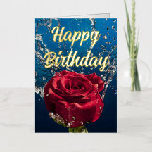Personalisierte Rote Rose Elegante Birthday Wish