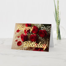 Personalisierte rote Rose Elegante Birthday Wish