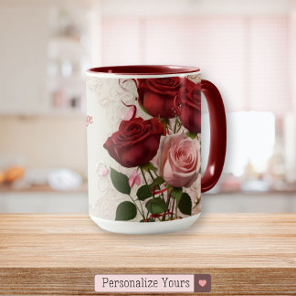 Personalisierte Rote Rose Tasse