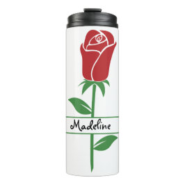 Personalisierte Rote Rose Thermosbecher