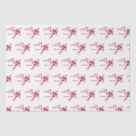 Personalisierte Rote Rosen "mit L ❤️ VE" Seidenpapier