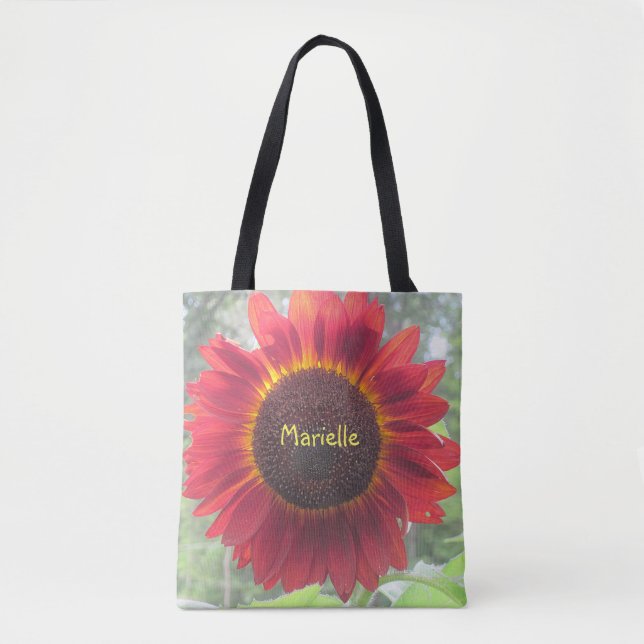 Personalisierte Rote Sonnenblume (Vorderseite)