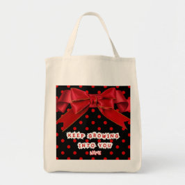 Personalisierte rote Tüten-Tasche mit Punkten und Tragetasche