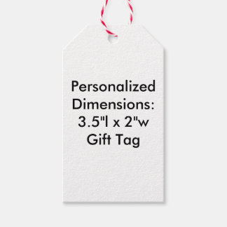 Personalisierte rote und weiße Abmessungen 3,5"l x Geschenkanhänger