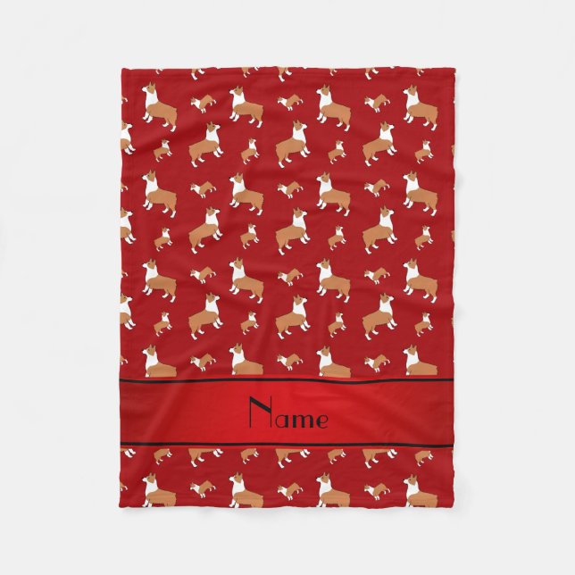 Personalisierte rote Walisercorgi Fleecedecke (Vorderseite)