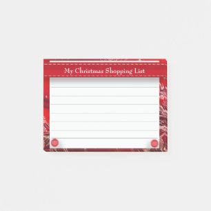 Personalisierte rote Weihnachtseinkaufsliste Post-it Klebezettel