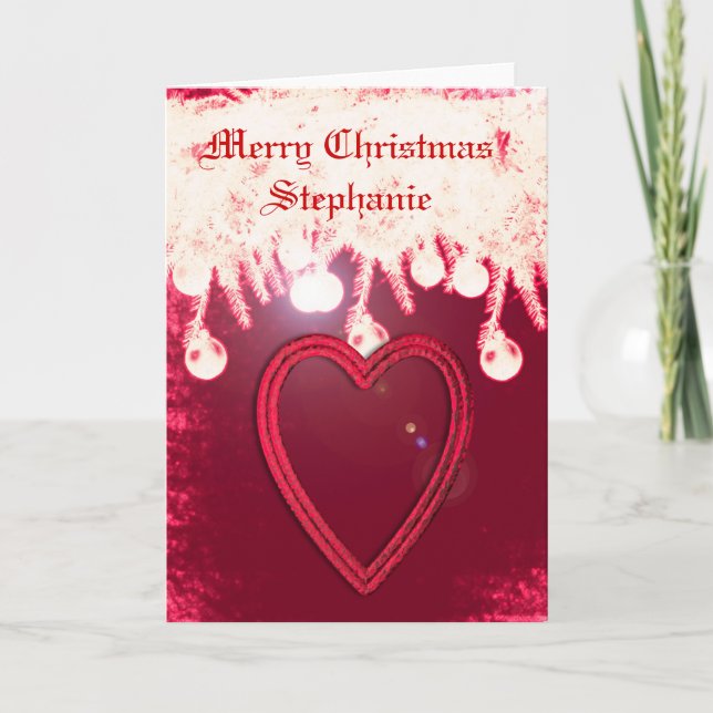 Personalisierte rote Weihnachtskarten Feiertagskarte (Vorderseite)