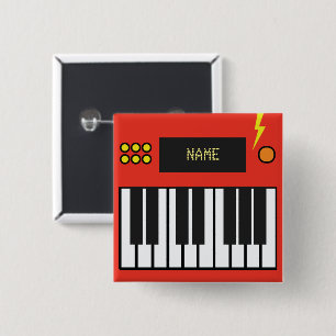 Personalisierte rötliche Orange-Keyboard-Musik Button