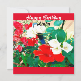 Personalisierte Rotschuh-Blume Wasserfarbe Karte