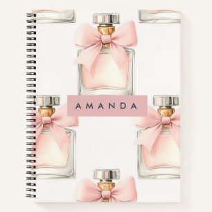 Personalisierte Rouge-Duftflasche Coquette-Muster Notizbuch