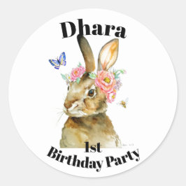 Personalisierte Round Stickers - Miss Hare