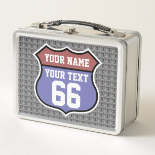 Personalisierte Route 66 Metall Brotdose