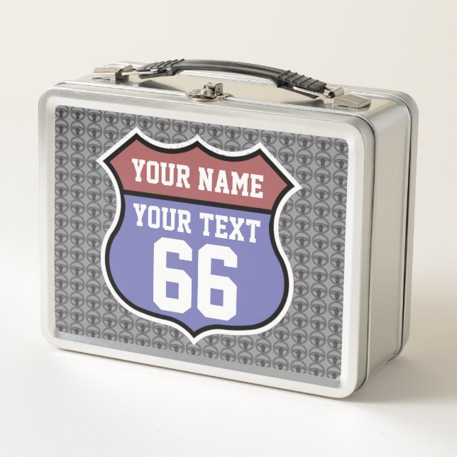 Personalisierte Route 66 Metall Brotdose (Vorderseite)