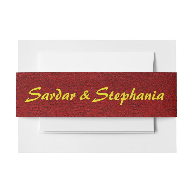 Personalisierte Royal Velvet Textur Einladungsbanderole (Vorderseite Beispiel)