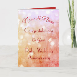 Personalisierte Ruby Anniversary Grußkarte. Karte