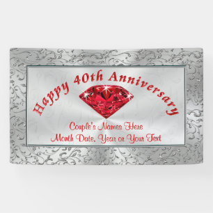 Personalisierte Ruby Happy Banner zum 40. Jahresta